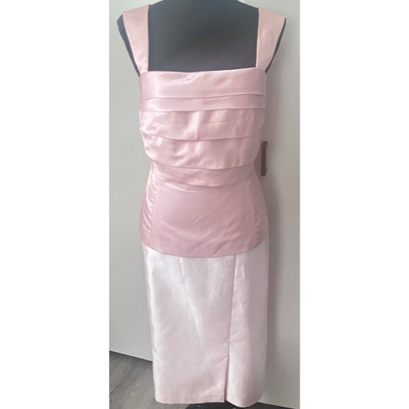 Elite Champagne 3-Pc Skirt Suit Shoulder‎ Ruffle Rhinestone C-Button Closure - Picture 2 of 13